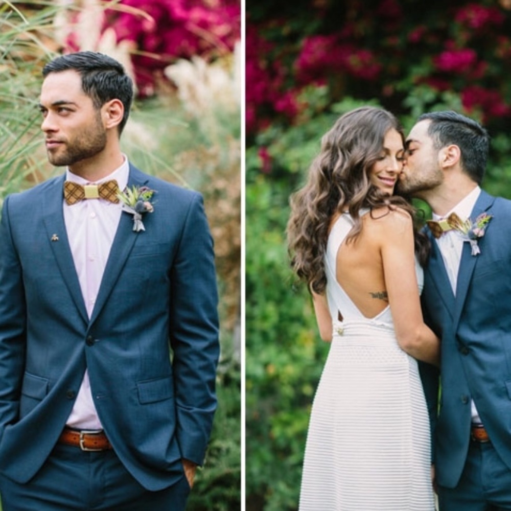 HandCarved KOA Wood BowTie AND Matching Cufflinks - Picture 4 of 8